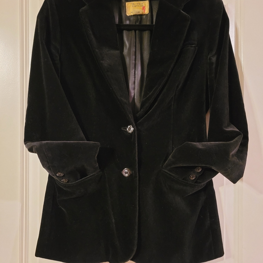 Orient Express ladie's velvet blazer, black, size S, great condition, tight fit